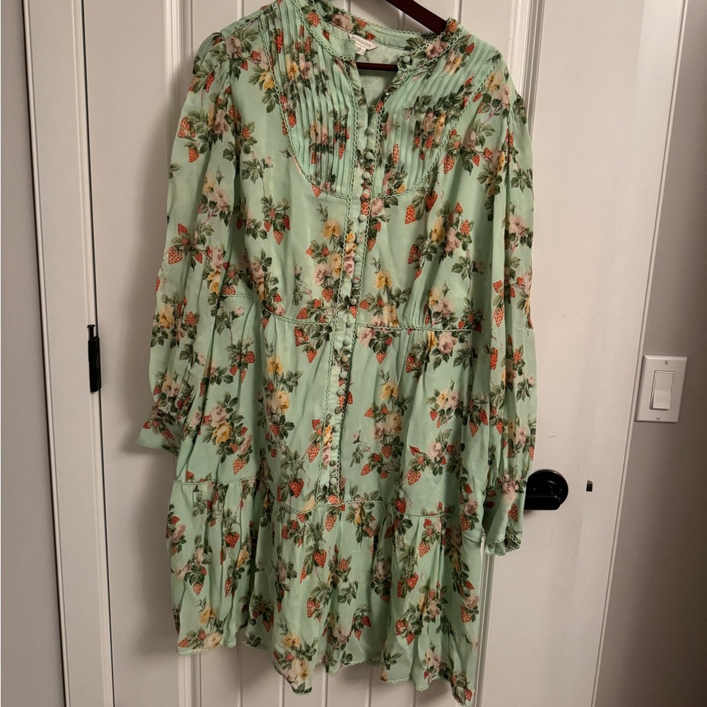 Floral print dress beautiful green.